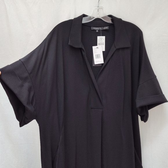 New Lafayette 148 little black shirt dress Toni plus size 3x mini work short - Picture 13 of 16